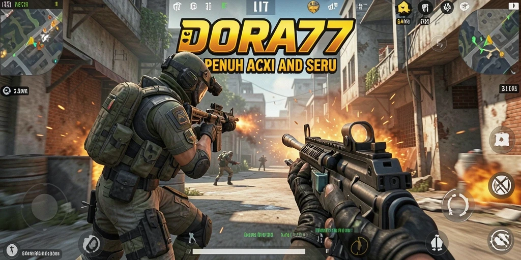 Tangkapan layar menampilkan aksi gameplay DORA77 yang mendebarkan.