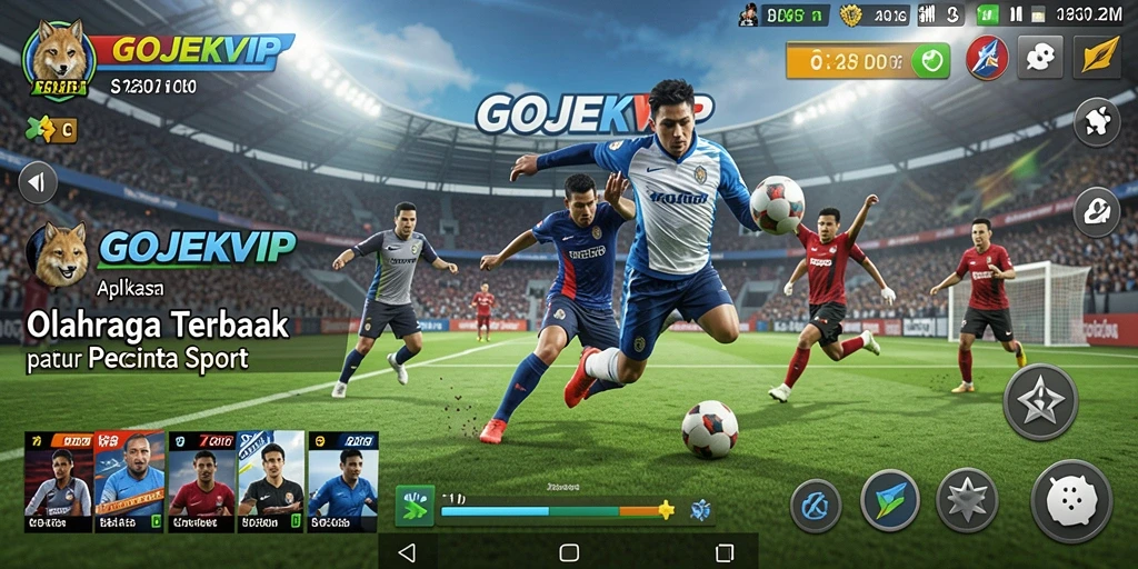 Screenshot utama GOJEKVIP menampilkan gameplay olahraga yang mendebarkan.