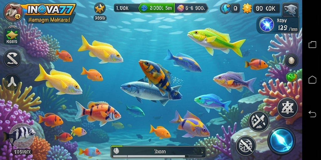 Tampilan menakjubkan dari gameplay Tembak Ikan di INOVA77.