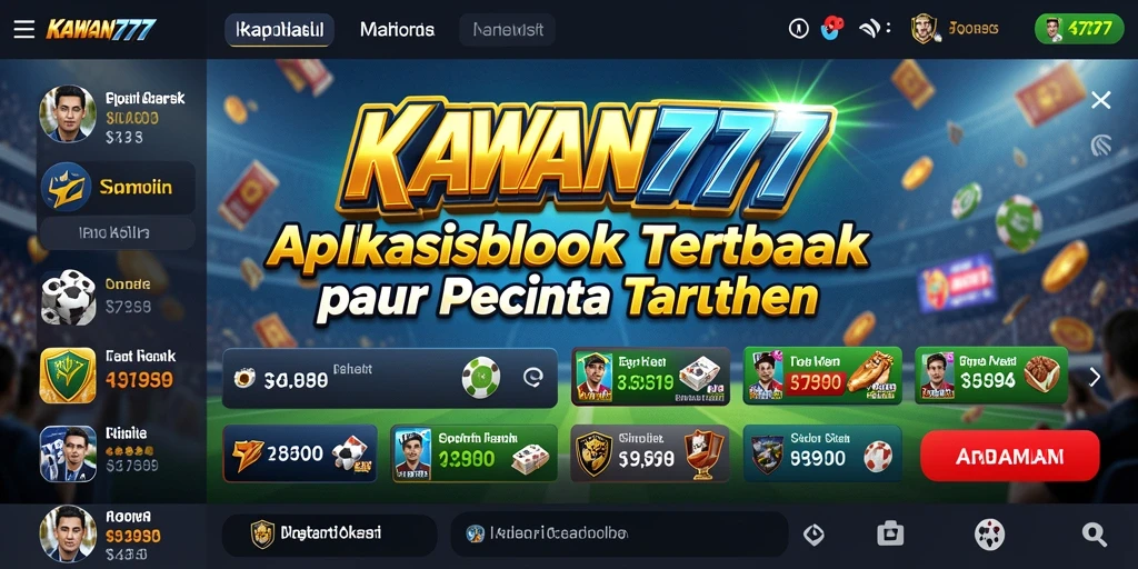 Tampilan antarmuka pengguna KAWAN777 saat bermain taruhan olahraga.