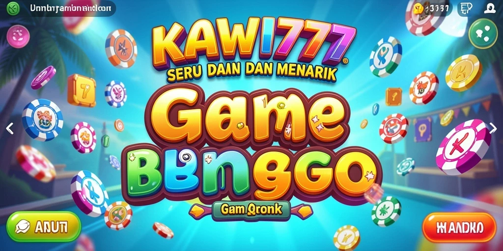 Tampilan antarmuka gameplay Bingo KAWI777 yang menarik dan interaktif.
