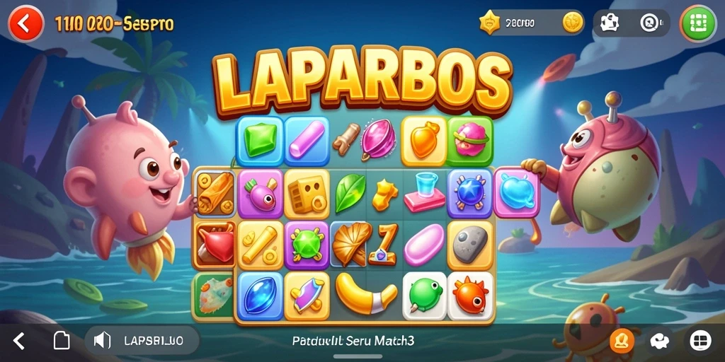 Tangkapan layar dari gameplay seru LAPARBOS yang penuh warna.