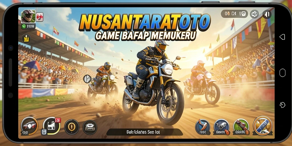 Tampilan gameplay seru NUSANTARATOTO di lintasan balap.