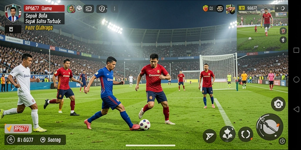 Gameplay RP6677 yang menakjubkan dengan aksi sepak bola yang mendebarkan.